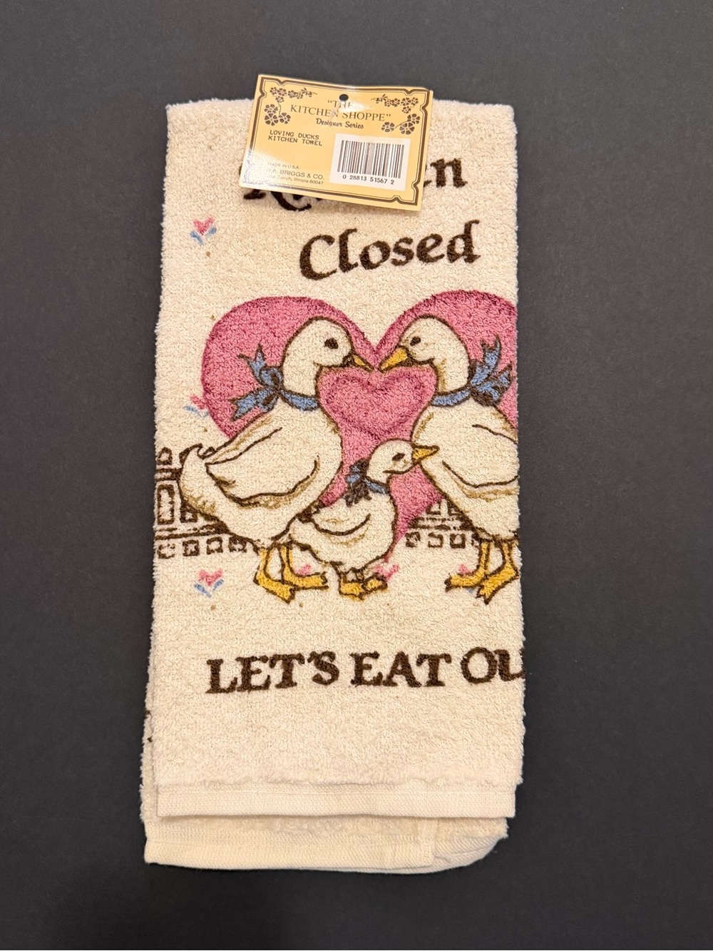 Vintage Duck Kitchen Dish Towel Farmhouse Decor Cottage Core Cannon Dead Stock